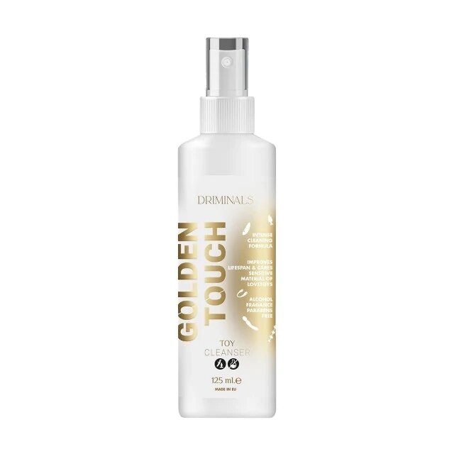 DRIMINALS Spray Golden Touch Toy Cleanser pentru curățarea și igienizarea jucăriilor sexuale fără alcool 125 ml