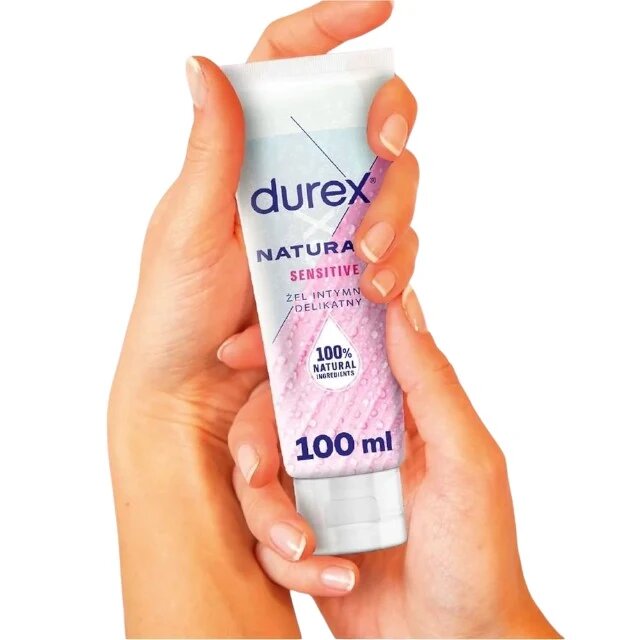 DUREX Lubrifiant NATURALS Sensitive pe bază de apă ameliorează uscăciunea vaginală 100 ml (roz)