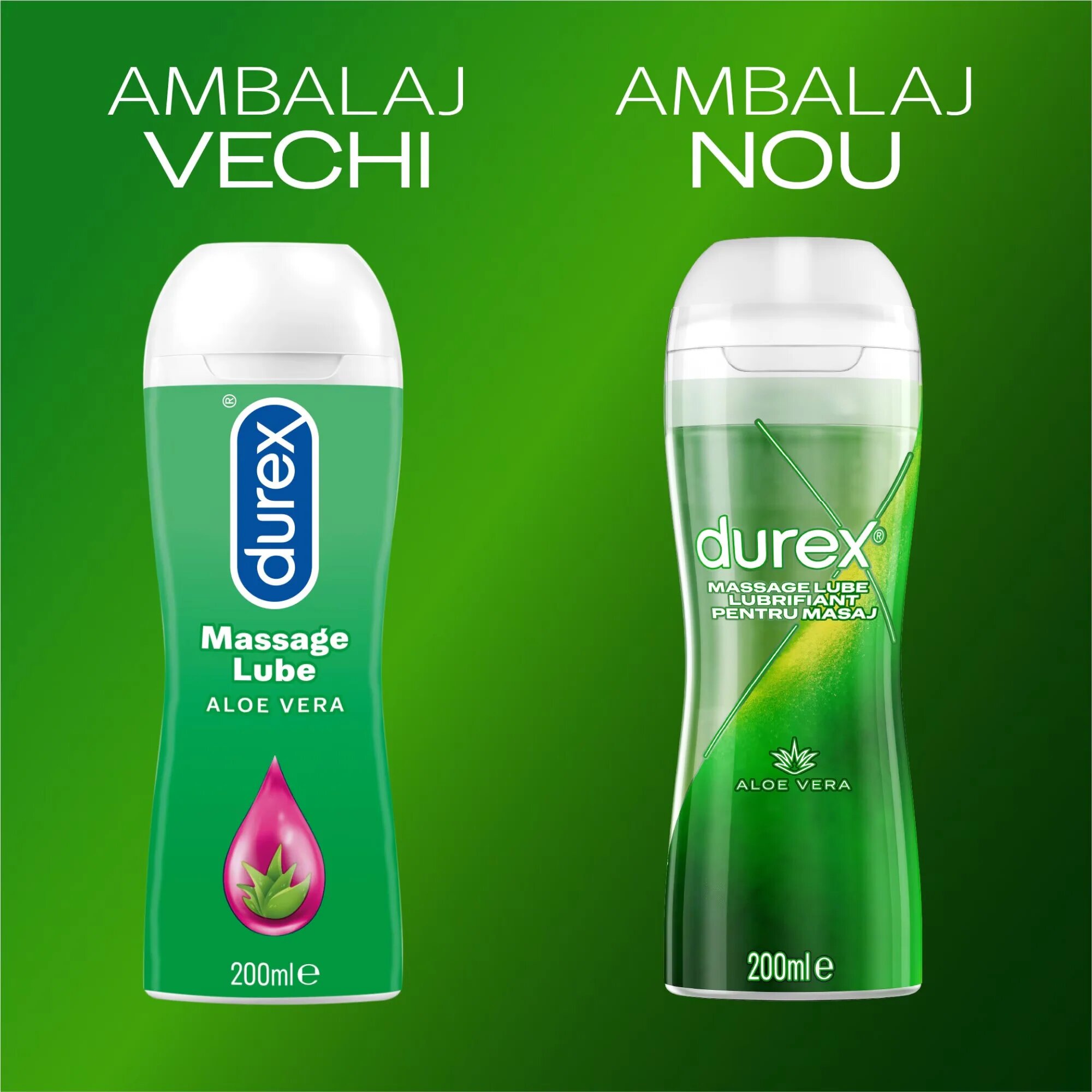 DUREX Lubrifiant si gel de masaj Aloe Vera cu efect 2 in 1 200 ml