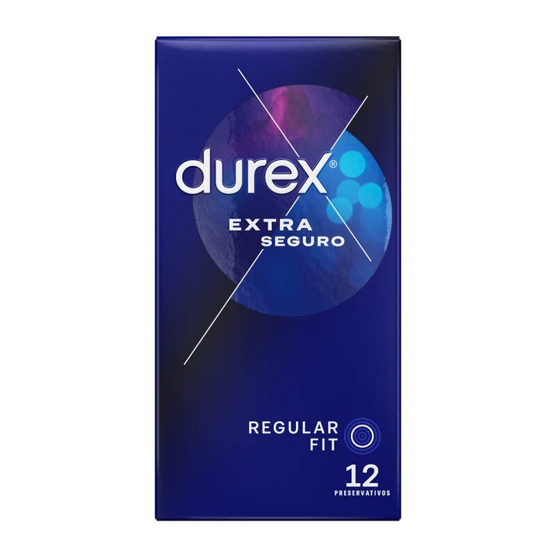 DUREX Prezervative clasice Extra Seguro lubrifiate si rezistente 56 mm 1 cutie x 12 buc