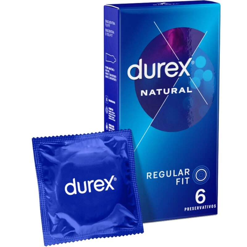 DUREX Prezervative Natural regular fit 56 mm 1 cutie x 6 buc