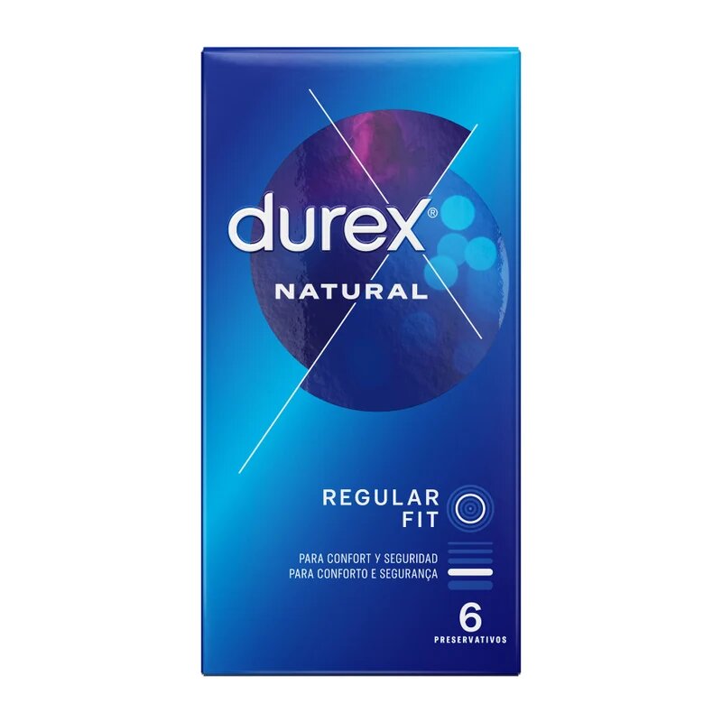 DUREX Prezervative Natural regular fit 56 mm 1 cutie x 6 buc