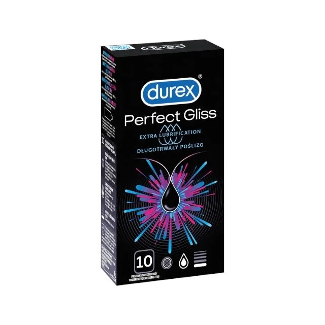 DUREX Prezervative - Perfect Gliss lubrifiate si rezistente 1 cutie x 10 buc56 mm