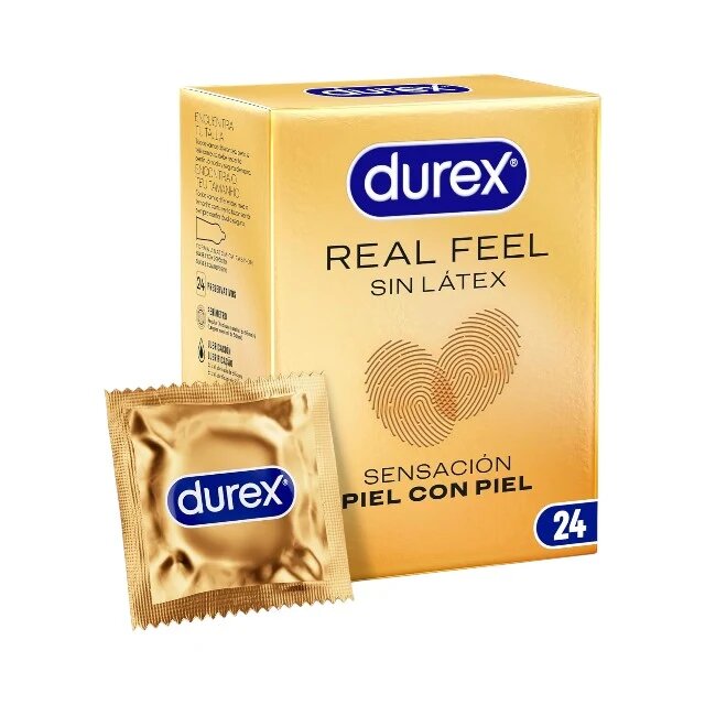 DUREX Prezervative subtiri RealFeel regular fit fara latex senzatie naturala 56 mm 1 cutie x 24 buc