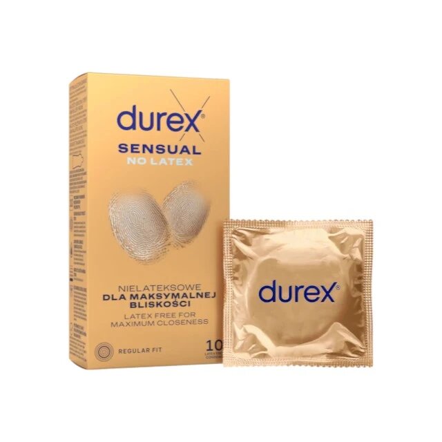 DUREX Prezervative subțiri Sensual fără latex senzație naturală 56 mm 1 cutie x 10 buc