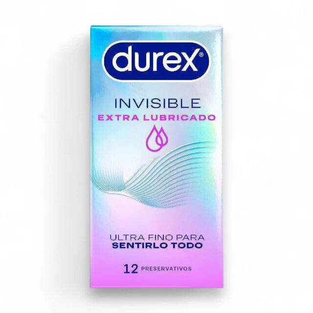 DUREX Prezervative ultra subtiri Invisible cu extra lubrifiere senzatie naturala 56 mm 1 cutie x 12 buc