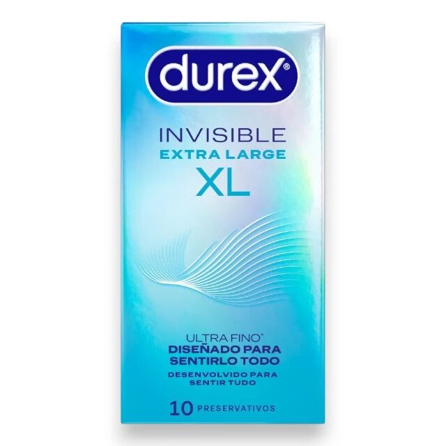 DUREX Prezervative ultra subțiri Invisible XL cu extra lubrifiere senzație naturală 57 mm 1 cutie x 10 buc