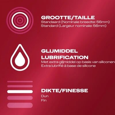 DUREX Prezervative ultra subtiri Thin Feel Extra Lubrifiate 56 mm 1 cutie x 12 buc