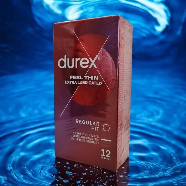 DUREX Prezervative ultra subtiri Thin Feel Extra Lubrifiate 56 mm 1 cutie x 12 buc