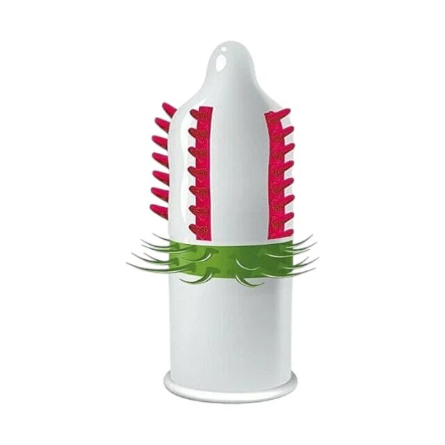 EGZO Prezervativ stimulator Dulce Bombero - Medium cu texturi proeminente și țepi flexibili din latex diametru 52 mm 1 buc