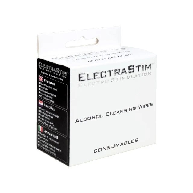ELECTRASTIM Șervețele Alcohol Cleansing Wipes pentru curățarea jucăriilor sexuale cu electroșoc 10 bucăți