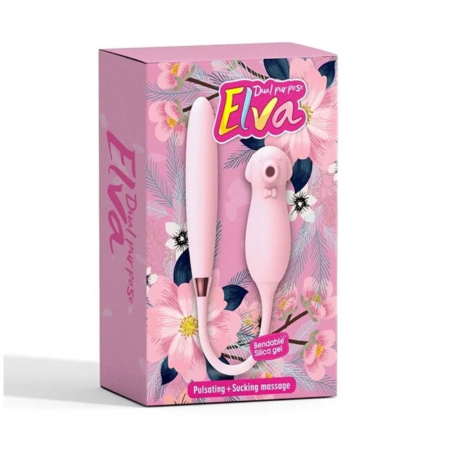 ELVA Jucarie sexuala Dual Purpose 9 functii de stimulare cu aer 7 trepte de vibrare roz rezistent la apa