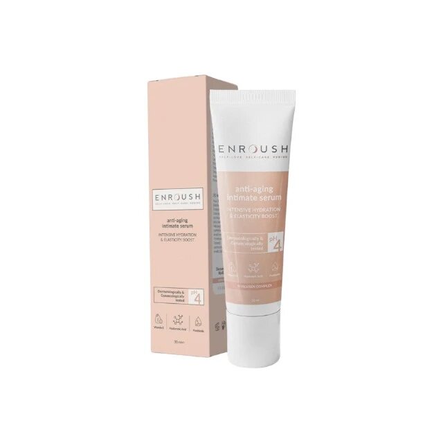 ENROUSH Ser intim Anti-Aging Intimate Serum pentru hidratare și elasticitate pentru piele sensibilă cu Centella Asiatica 30 ml