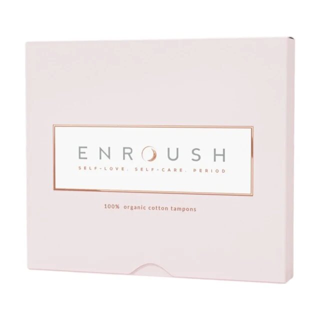 ENROUSH Tampoane 100% Organic Cotton Tampons Normal pentru flux mediu hipoalergenic fără plastic. fără coloranți 16 buc