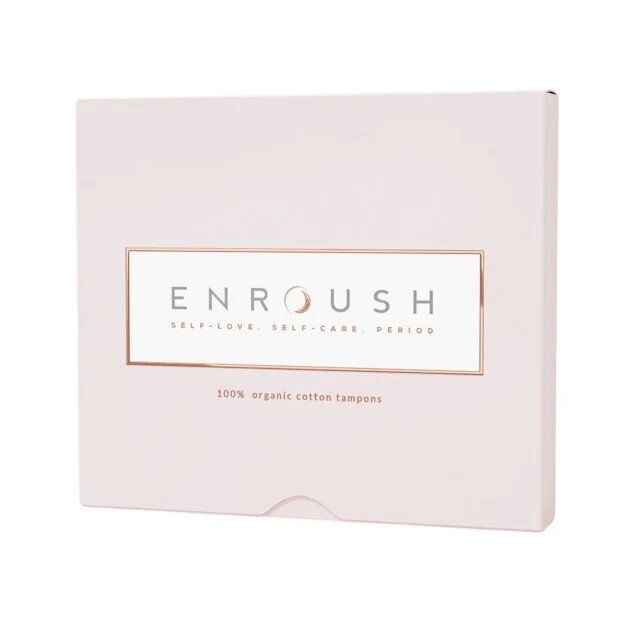 ENROUSH Tampoane 100% Organic Cotton Tampons Super pentru flux abundent hipoalergenic fără plastic. fără coloranți 16 buc