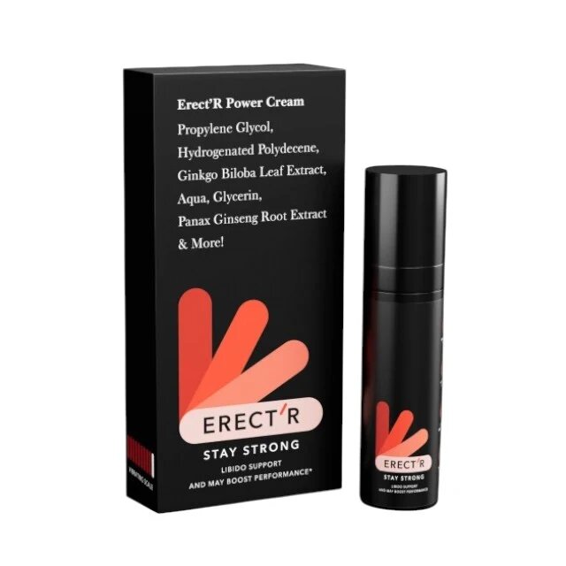 ERECT.R Cremă Power Cream pentru erecții puternice cu taurină Ginkgo Biloba și ginseng efect rapid 15 ml