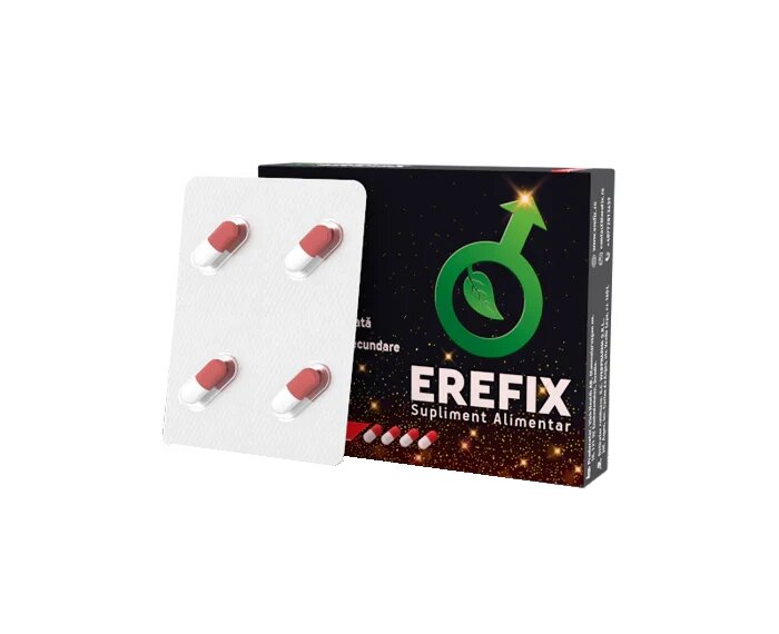 EREFIX Capsule pentru stimularea erectiei intarzierea ejacularii si cresterea libidoului 4 buc