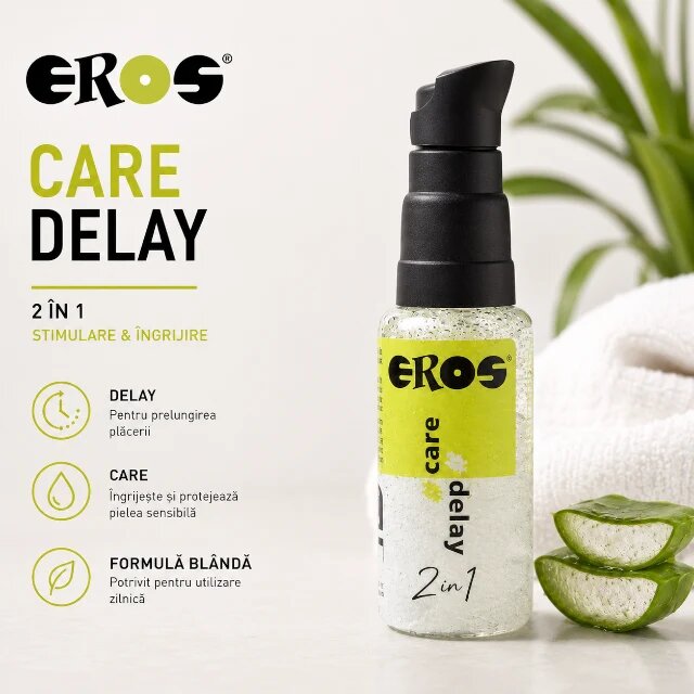 Eros Gel Care Delay 2 in 1 pentru întârzierea ejaculării și lubrifiere potritiv pentru piele sensibilă 30 ml