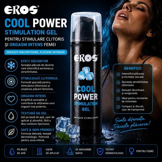 Eros Gel Cool Power Stimulation pentru stimulare clitoris si orgasm intens femei 30 ml