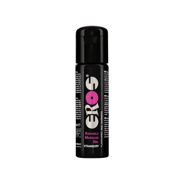 Eros Gel de masaj Kissable pe bază de apă sărutabil cu efect de încălzire aromă de căpșuni 100 ml