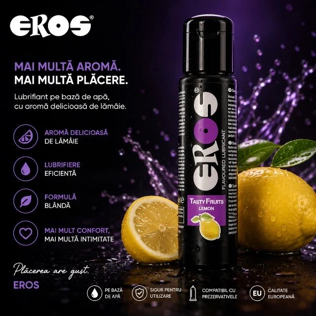 Eros Lubrifiant alunecos Tasty Fruits pe baza de apa aroma Lamaie 100 ml