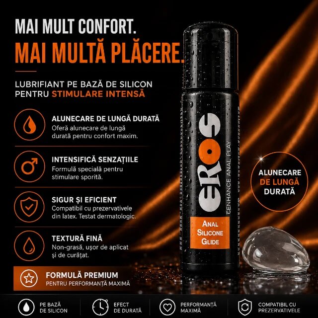 Eros Lubrifiant anal Anal Silicone Glide pe baza de silicon 100 ml