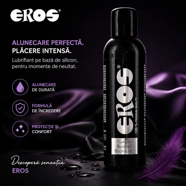 Eros Lubrifiant Classic Silicone Bodyglide pe bază de silicon efect de lungă durată compatibil cu prezervative 500 ml