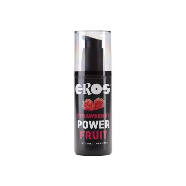 Eros Lubrifiant cu aromă Strawberry Power Fruit pe bază de apă compatibil cu prezervative și jucării erotice aromă căpșuni 125 ml