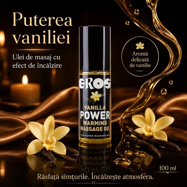 Eros Ulei de masaj Power Warming cu efect de încălzire aromă Vanilie 100 ml
