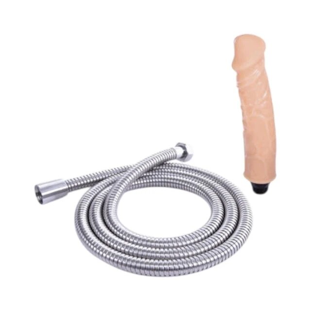 EXCELLENT POWER Duș anal Big Splash 7 Inch în formă de dildo realist cu furtun inclus atașare ușoară la robinet culoarea pielii