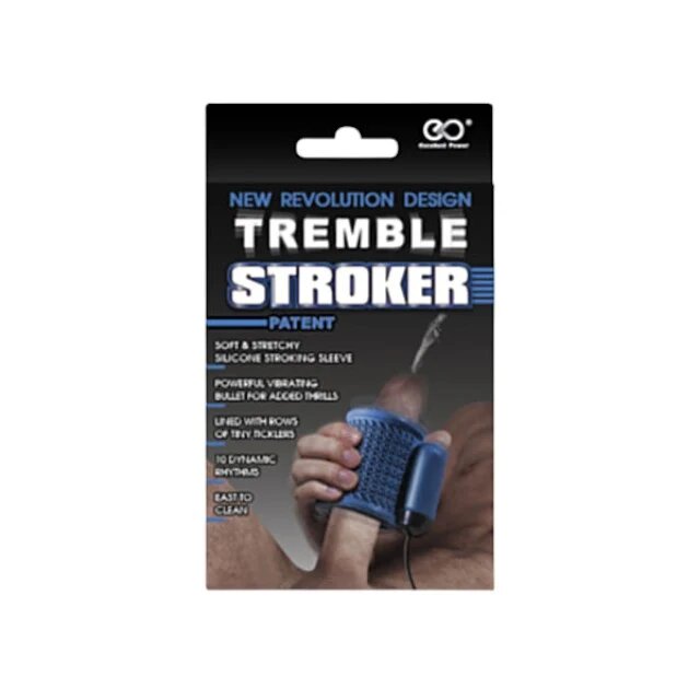 EXCELLENT POWER Masturbator Tremble Stroker cu vibrator bullet inclus control prin telecomandă 10 funcții de vibrație albastru