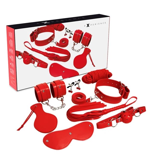 EXPERIENCE Set accesorii BDSM 8 piese Roșu