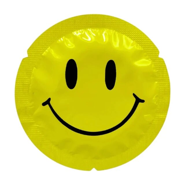 EXS Prezervative Smiley Face Condoms design multicolor cu zâmbet din latex diametru 54 mm 12 bucăți