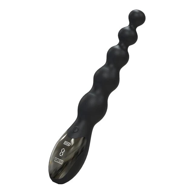 EXTREME BY HIDDEN DESIRE Vibrator anal Beaded Anal Vibrator 10 funcții de vibrație lungime 24 cm diametru 3.5 cm negru