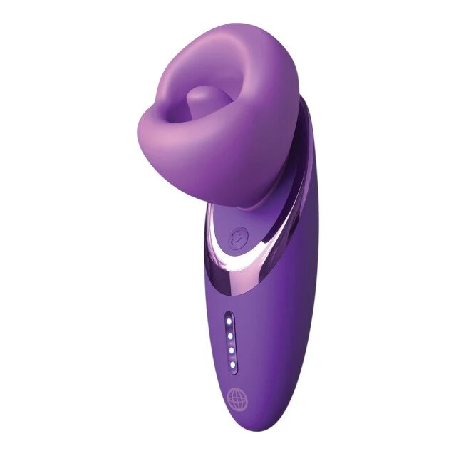FANTASY FOR HER Stimulator clitoris Pleasure Sucker în formă de ventuză cu limbă 7 funcții de vibrație 4 funcții de aspirare mov