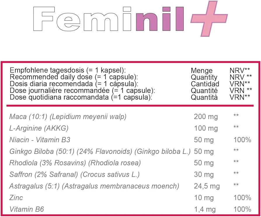 FEMINIL Capsule premium pentru cresterea libidoului feminin 30 capsule