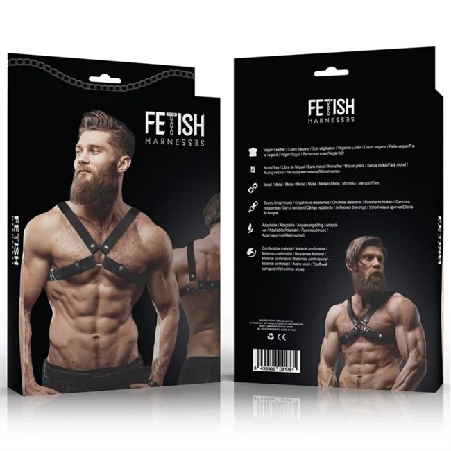 Fetish Submissive Ham sexy Attitude- BULLDOG HARNESS pentru barbati din piele ecologica negru
