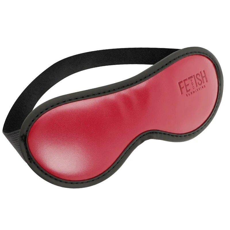 Fetish Submissive Mască Eye Mask pentru jocuri erotice BDSM din piele vegană culoare roșu
