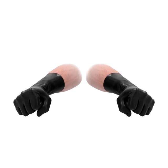 FIST IT BY SHOTS Mănuși Latex Gloves pentru fisting din material elastic și igienic lungime 33.5 cm culoarea negru
