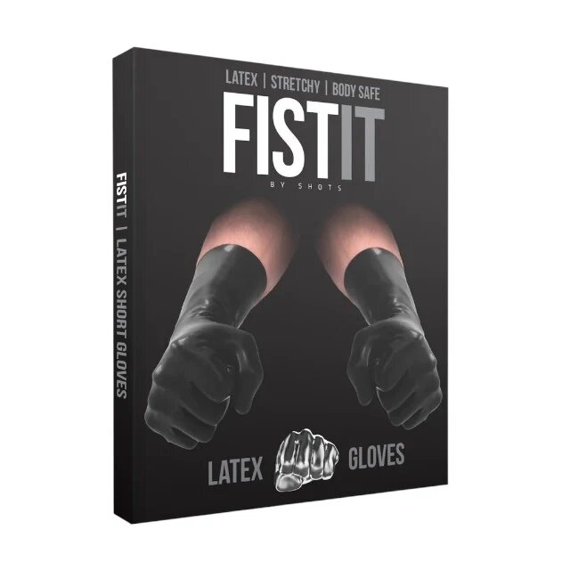 FIST IT BY SHOTS Mănuși Latex Gloves pentru fisting din material elastic și igienic lungime 33.5 cm culoarea negru