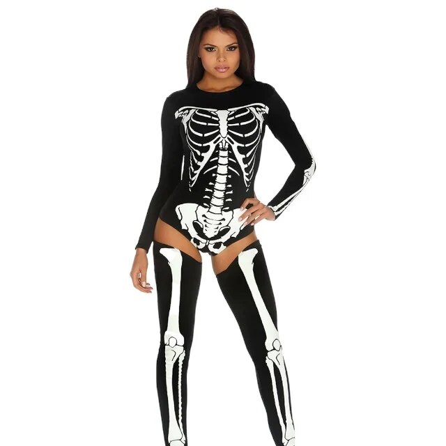 Forplay Costum sexy 2 piese Bad To The Bone pentru jocuri erotice și roleplay model tip schelet alb-negru XS/S
