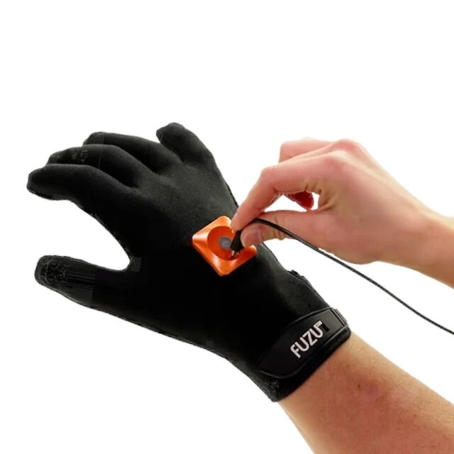 FUZU Mănușă vibratoare inovatoare Vibrating Massage Glove pentru mâna dreaptă 30 funcții de vibrație mărime M negru