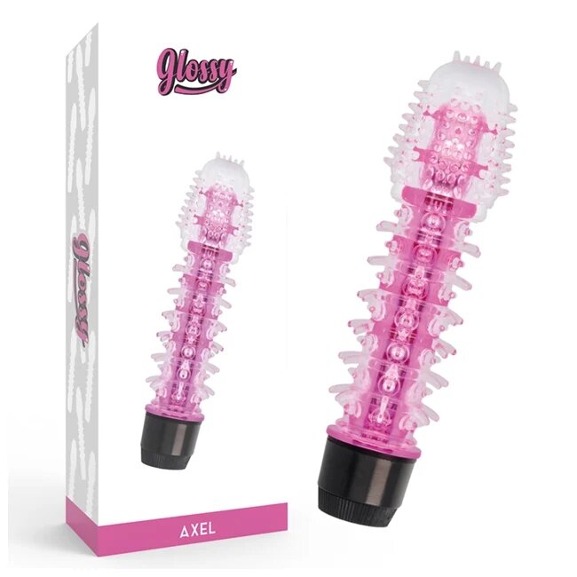 Glossy Vibrator - Axel pentru stimulare intensa roz 14 cm