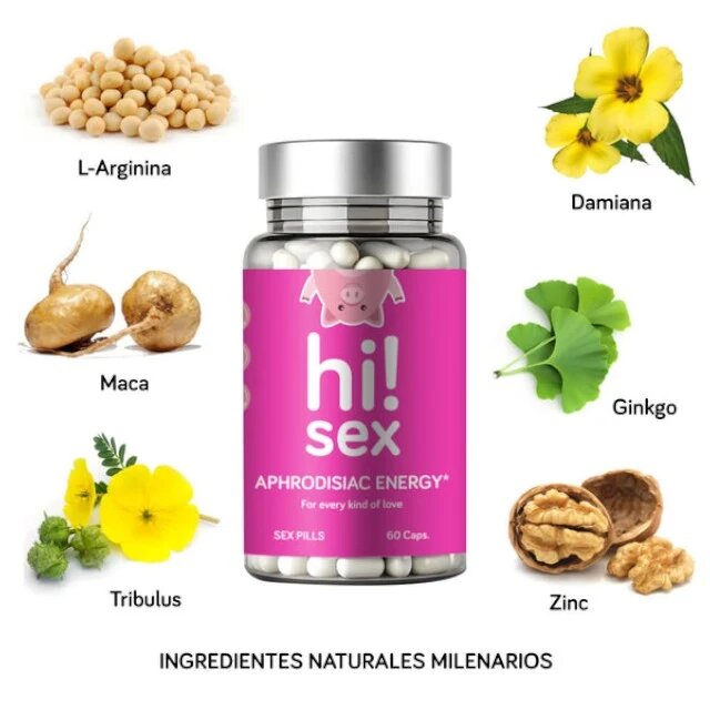 HI! SEX Capsule Aphrodisiac Energy unisex pentru libido energie și plăcere intensificată cu maca și ginkgo biloba 60 buc