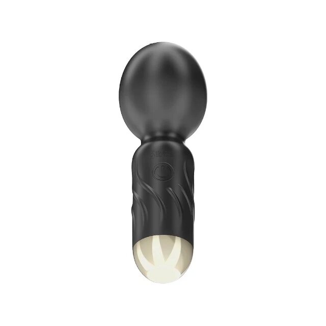 IBIZA Aparat de masaj mini Pocket Wand 10 funcții de vibrație lungime 11.5 cm din silicon rezistent la apă IPX5 negru