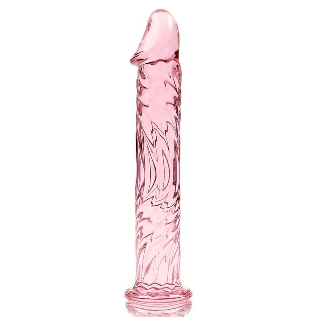 IBIZA Dildo realist Nebula Model 12 din sticlă borosilicată lungime inserabilă 16 cm diametru 3.5 cm roz transparent