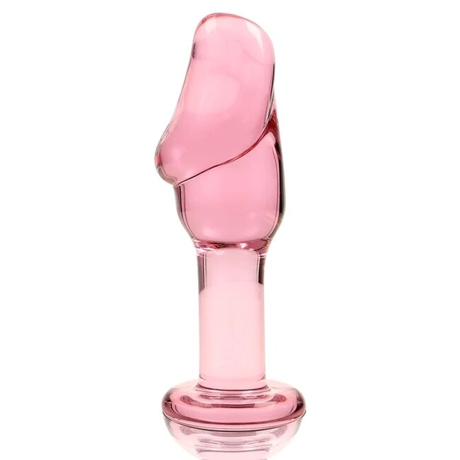 IBIZA Plug anal Nebula Model 06 din sticlă borosilicată lungime inserabilă 11.5 cm diametru 4 cm roz transparent