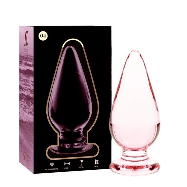 IBIZA Plug anal NEBULA Series by din sticla diametru 5 cm lungime 11 cm roz