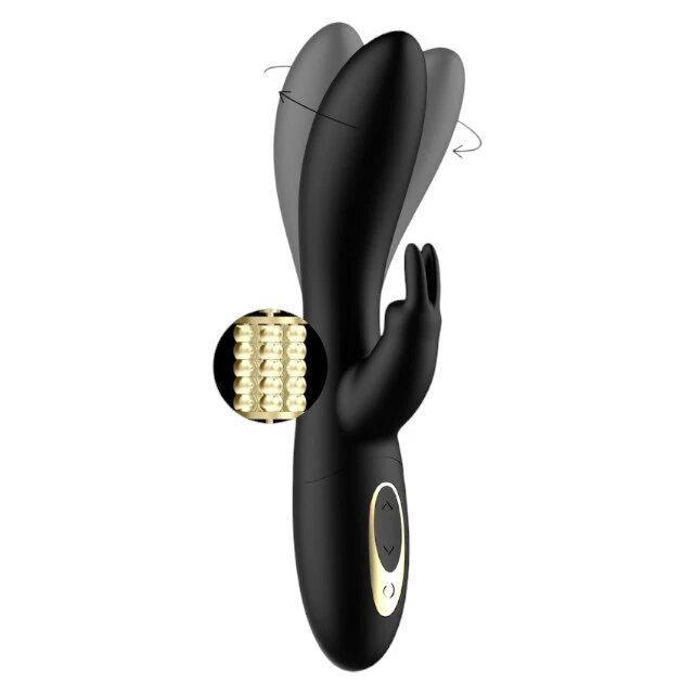 IBIZA Vibrator rabbit Rotating Rabbit Vibrator pentru stimularea clitorisului și punctului G 6 viteze 12 funcții de vibrație negru