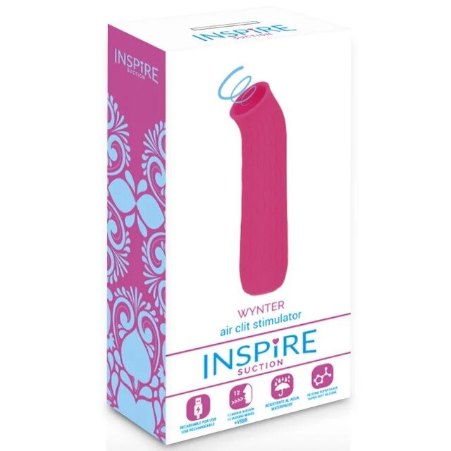 INSPIRE Stimulator clitoris SUCTION Wynter cu 12 funcții de aspirație din silicon hipoalergenic rezistent la apă roz